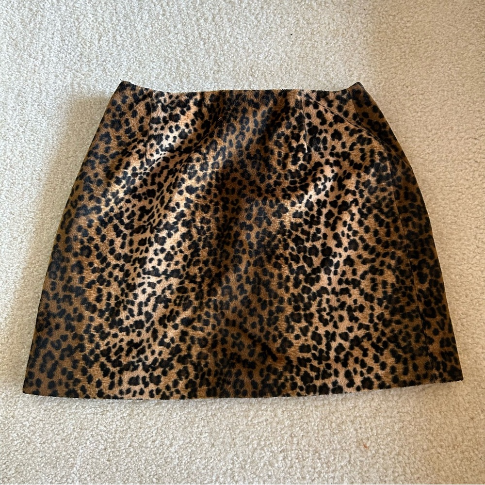 Cheetah print fuzzy skirt